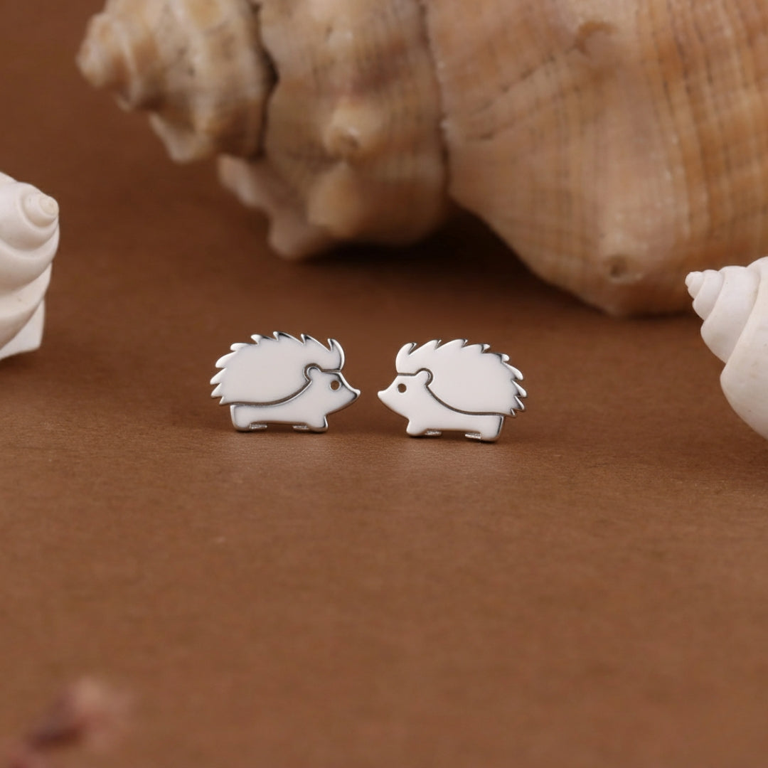 Porcupine Silver Earrings