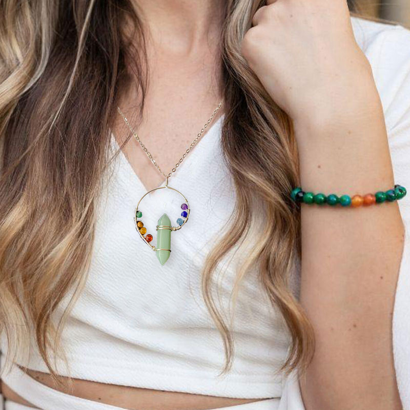 Olivenorma Chakra Orgone Color Swirl Necklace