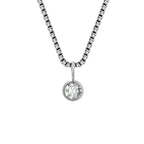 Olivenorma 8mm Birthstone Titanium Steel Zircon Necklace