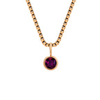 Olivenorma 8mm Birthstone Titanium Steel Zircon Necklace