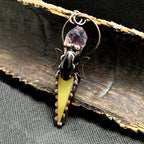 Olivenorma Copper Arrow Double Moon Crystal Pendant Gemstone Necklace