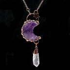 Olivenorma Crystal Moon Star Gemstone Pendant Necklace