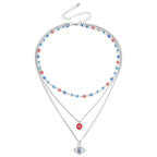 Olivenorma Three Layer Colorful Devil's Eye Necklace