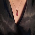 Olivenorma Natural Ammolite Freshwater Pearl 925 Silver Necklace