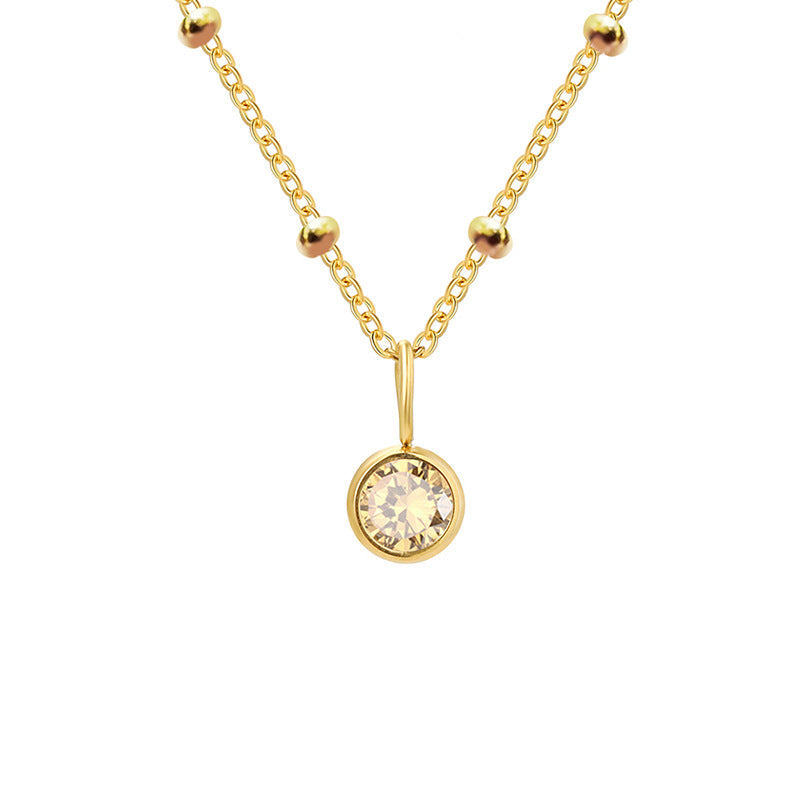 Olivenorma 8mm Round Birthstone Pendant Necklace