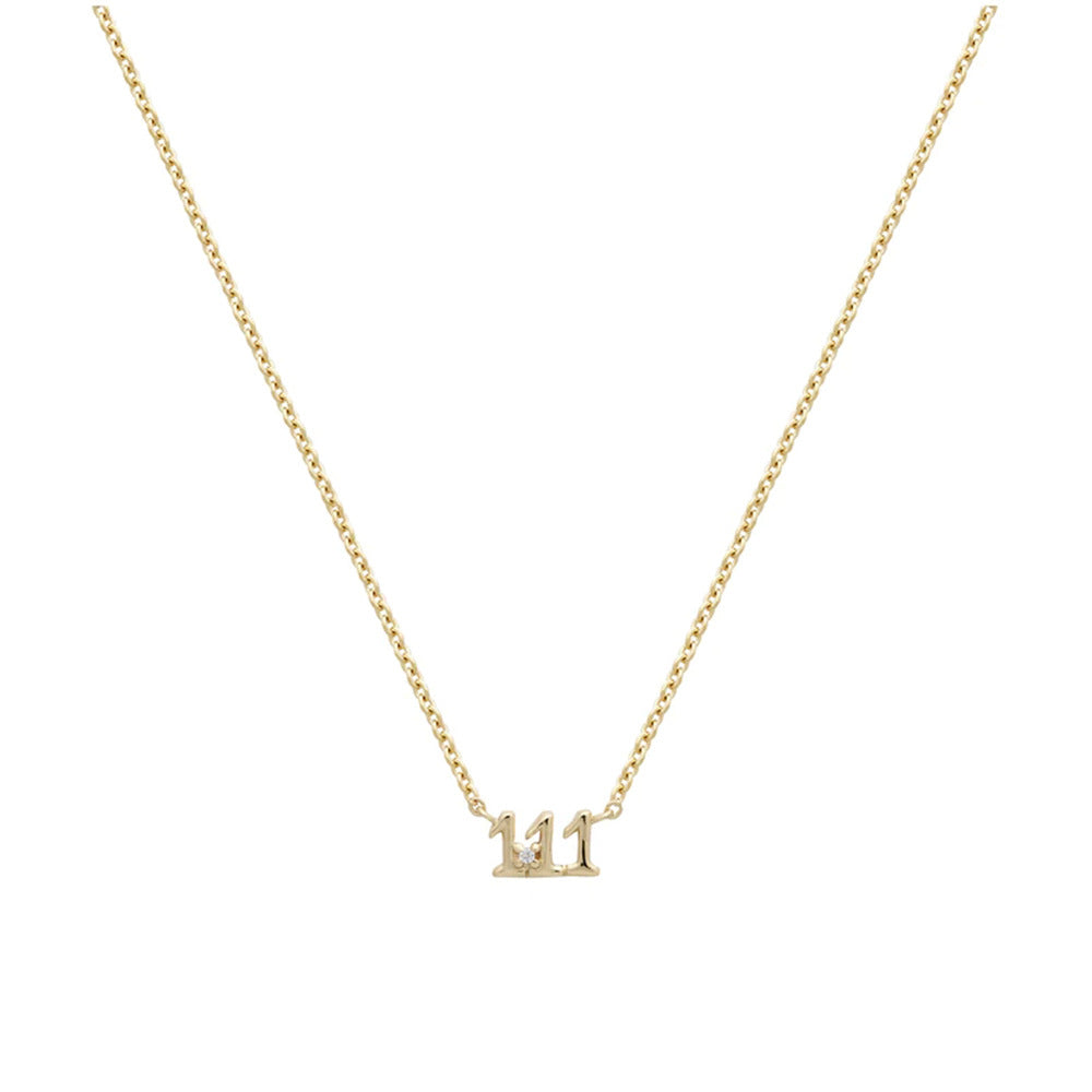 Olivenorma 925 Sterling Silver Angel Number Collarbone Necklace