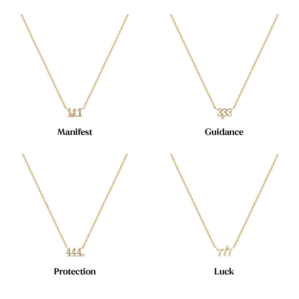 Olivenorma 925 Sterling Silver Angel Number Collarbone Necklace