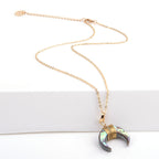 Olivenorma Gemstone Crescent Moon Necklace