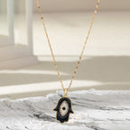 Olivenorma Fatima Cross Zircon Amulet Necklace