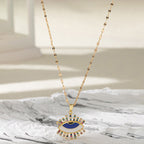 Olivenorma Fatima Cross Zircon Amulet Necklace