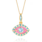 Olivenorma Titanium Steel Gemstone Devil's Eye Necklace