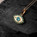 Olivenorma Titanium Steel Gemstone Devil's Eye Necklace