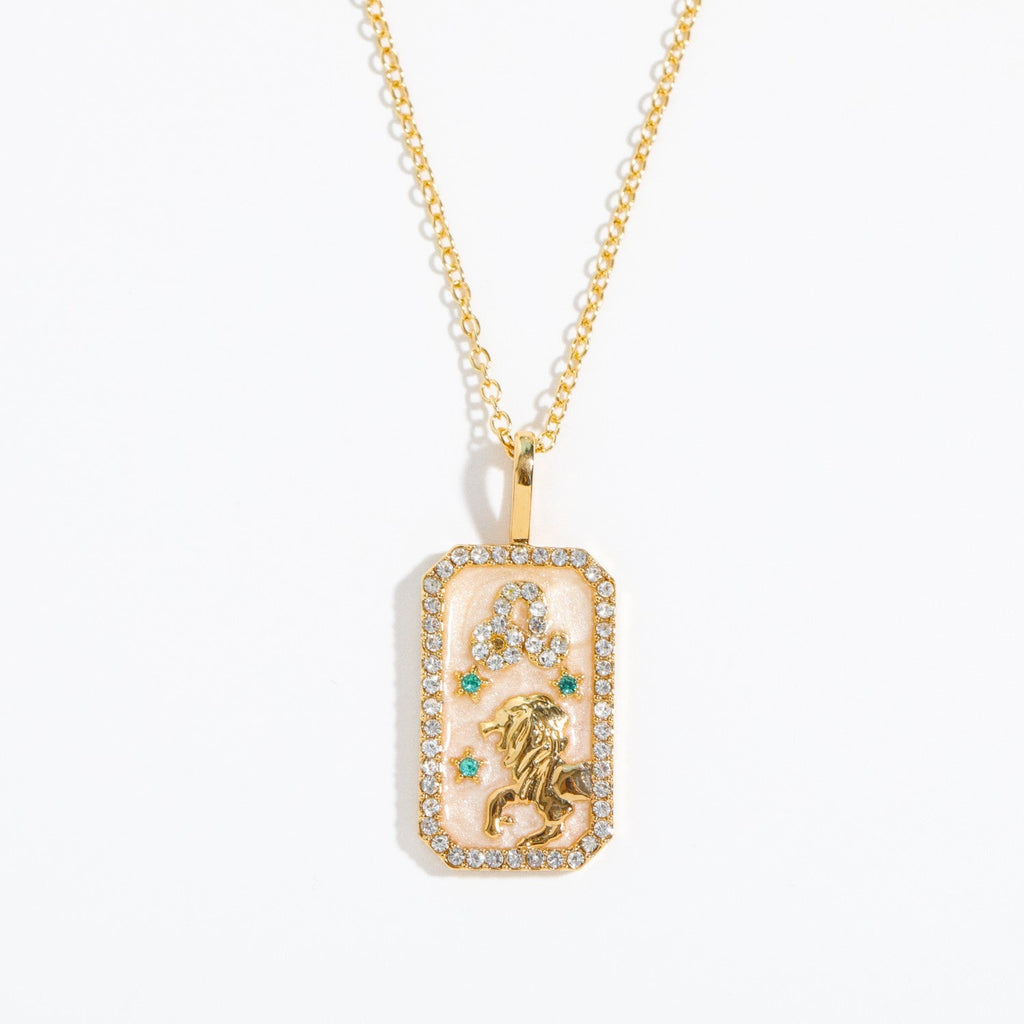 Olivenorma Tarot Card Zircon Zodiac Necklace