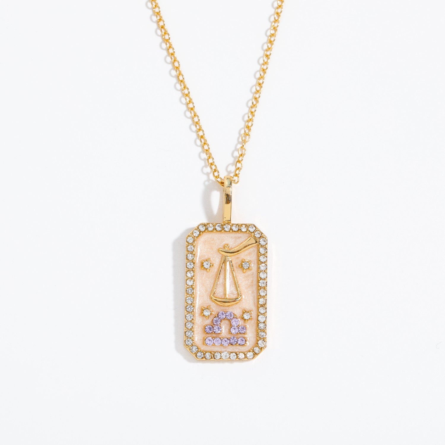 Olivenorma Tarot Card Zircon Zodiac Necklace