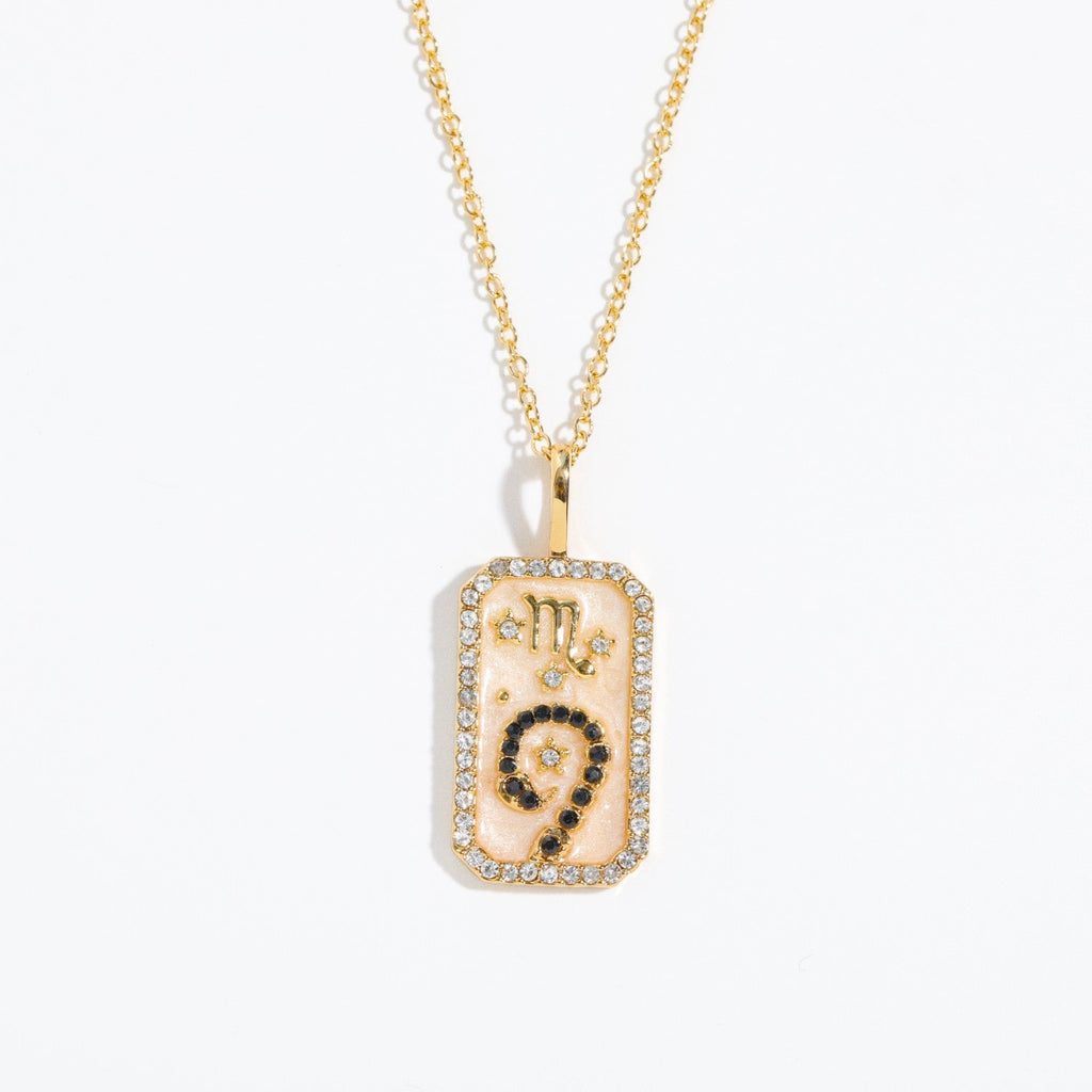 Olivenorma Tarot Card Zircon Zodiac Necklace