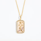 Olivenorma Tarot Card Zircon Zodiac Necklace