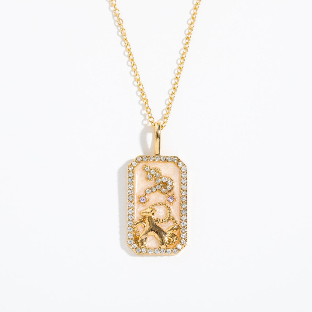 Olivenorma Tarot Card Zircon Zodiac Necklace