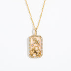 Olivenorma Tarot Card Zircon Zodiac Necklace