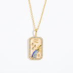 Olivenorma Tarot Card Zircon Zodiac Necklace