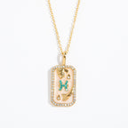 Olivenorma Tarot Card Zircon Zodiac Necklace
