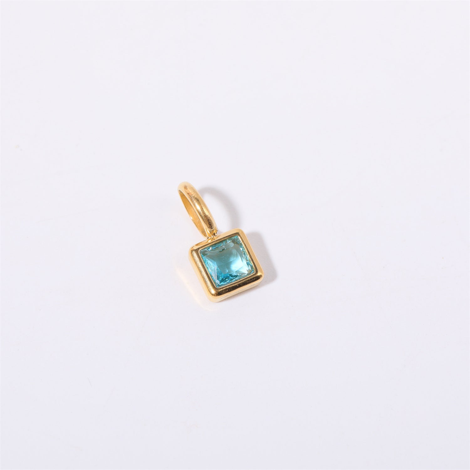 Olivenorma Colorful Square 12 Birthstone Pendant Accessory Necklace
