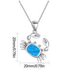 Olivenorma Blue Opal Small Crab Pendant Necklace