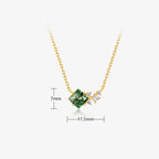 Olivenorma Square Moss Agate Sterling Silver Necklace