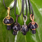 Olivenorma Hand Wound Natural Crystal Mushroom Necklace