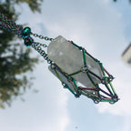 Olivenorma Medium Natural Crystal Color Plating Pouch Necklace