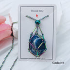 Olivenorma Medium Natural Crystal Color Plating Pouch Necklace