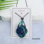 Olivenorma Color Plating Rice Beads Chain Crystal Pouch Necklace