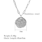 Olivenorma Hamsa Evil Eye Titanium Steel Necklace