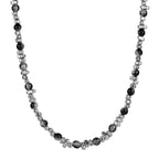 Olivenorma Hip Hop Cat's Eye Stone Hematite Beaded Necklace