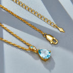 Olivenorma 925 Silver Natural Topaz Hemp Rope Chain Necklace