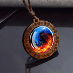 Yin Yang Taichi Glass Pendant Necklace Spiritual Meditation Jewelry