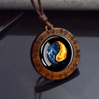 Yin Yang Taichi Glass Pendant Necklace Spiritual Meditation Jewelry
