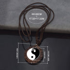 Yin Yang Taichi Glass Pendant Necklace Spiritual Meditation Jewelry