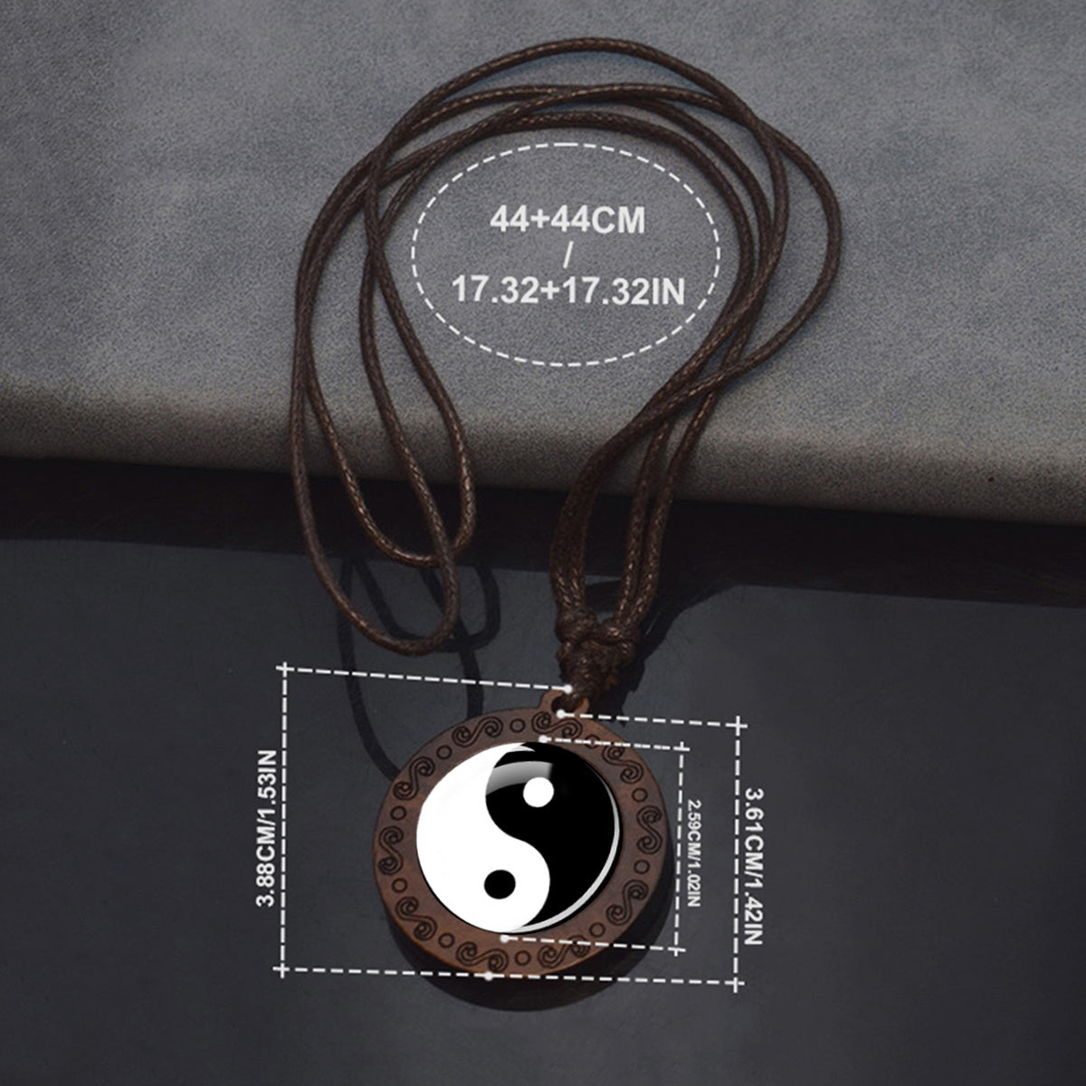Yin Yang Taichi Glass Pendant Necklace Spiritual Meditation Jewelry