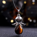 Olivenorma Angel Wing Crystal Drop Pendant Necklace