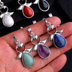 Olivenorma Angel Wing Crystal Drop Pendant Necklace