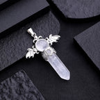 Olivenorma Natural Stone Angel Devil Wings Pendant Necklace