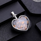Olivenorma Natural Colorful Gravel Heart Glass Pendant Necklace