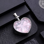 Olivenorma Natural Colorful Gravel Heart Glass Pendant Necklace