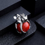 Olivenorma Funny Frog Natural Stone Pendant Necklace