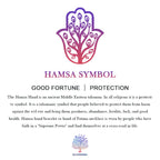 Olivenorma Natural Stone Hamsa Symbol Pendant Necklace