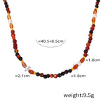 Olivenorma Colored Natural Stone Titanium Steel Necklace