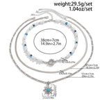 Olivenorma Turquoise Freshwater Pearl Evil Eye Necklace Set