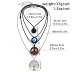 Olivenorma Chakra Tree Of Life Evil Eye Pendant Necklace Set