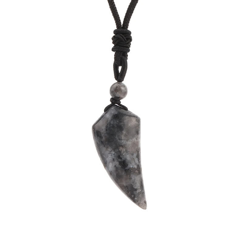 Olivenorma Natural Stone Cut Wolf Tooth Shape Pendant Necklace