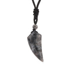Olivenorma Natural Stone Cut Wolf Tooth Shape Pendant Necklace